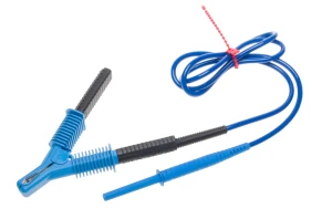 Przewód 1,8 m niebieski 15 kV, CAT IV 1000V zakończony krokodylem do MIC 15KV