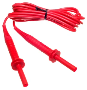 Przewód 5 m czerwony 5 kV (wtyki bananowe)